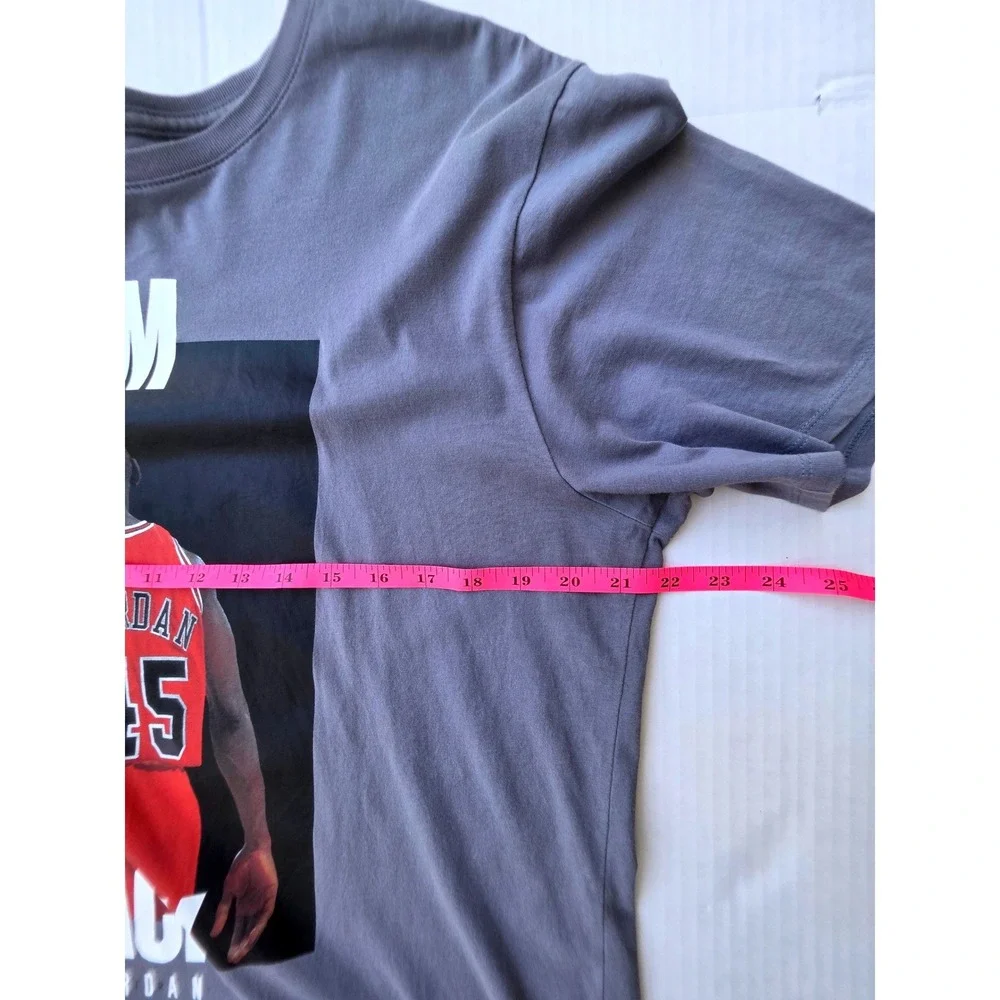 Nike Air Jordan I'm Back 45 Graphic Print Shirt Steel Blue Gray Mens M